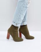 Asos Excuse Me Knit Ankle Boots - Green