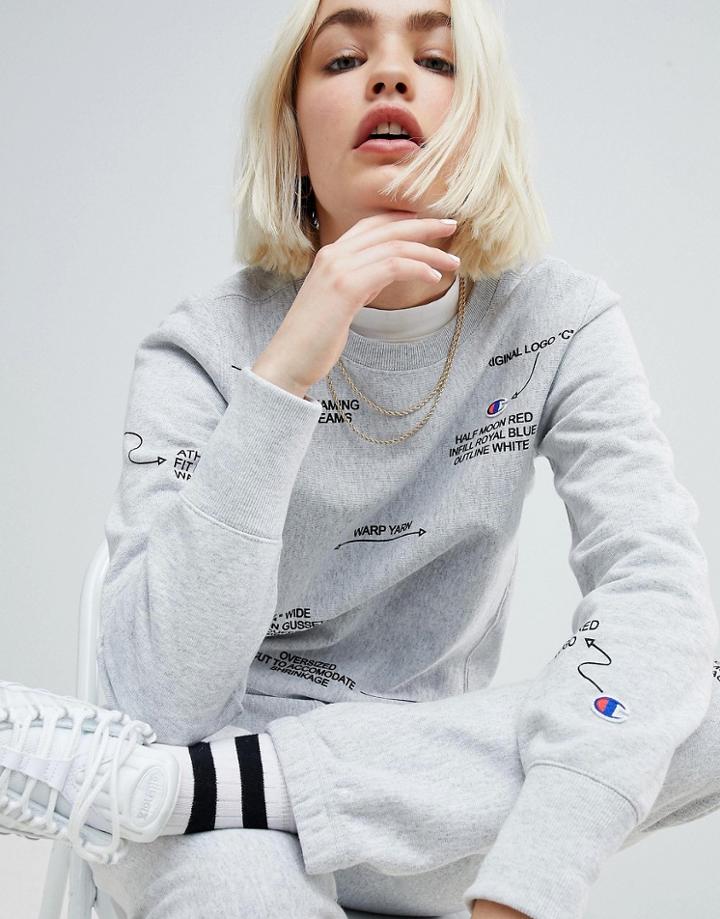 Champion Description Crew Neck Sweatshirt Co-ord - Gray