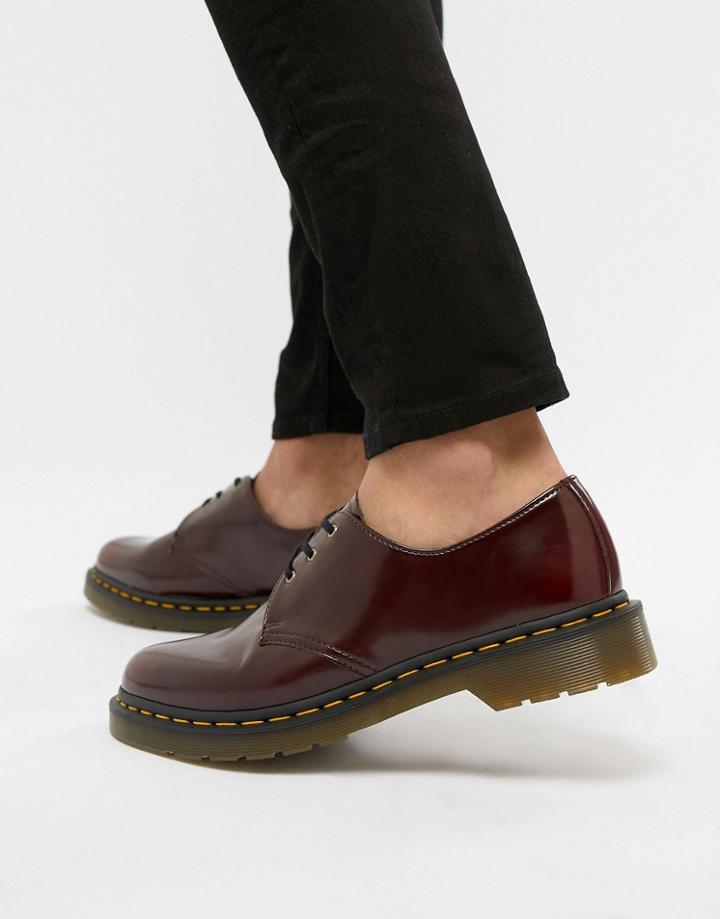 Dr Martens 1461 Vegan 3 Eye Shoes In Red - Red