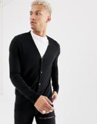 River Island V-neck Cardigan In Black - Black