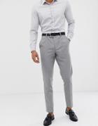 Asos Design Wedding Skinny Suit Pants In Gray Twist Micro Texture - Gray
