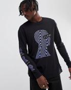 Globe Oracle Profile Print Long Sleeve T-shirt In Black - Black