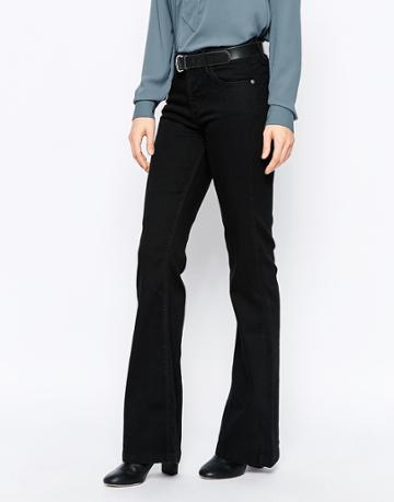 Dry Cast Stretch Flare Jeans In Black - True Black