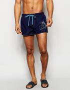 Diesel Reversible Swim Shorts In Shorter Length - Blue