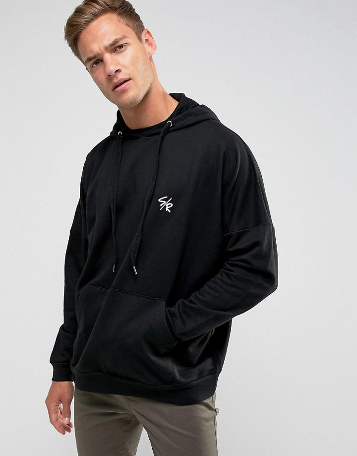 Saints Row Oversized Hoodie In Black - Black