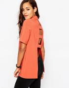 Asos High Neck Tunic With Open Back - Rust