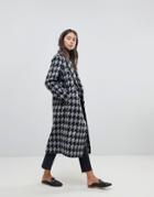Helene Berman Double Breasted Houndstooth Coat - Multi