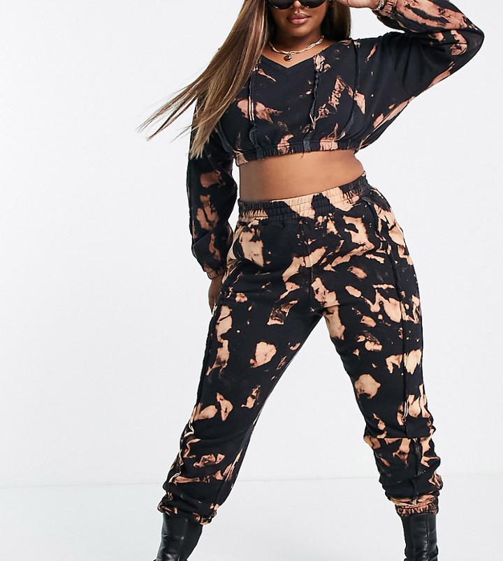 Public Desire Curve Sweatpants In Acid Wash - Part Of A Set-multi