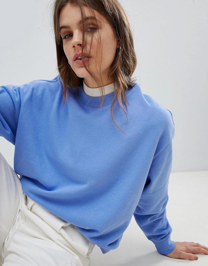 Weekday Cropped Sweatshirt - Blue