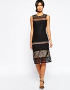 Asos Lace Column Dress With Festival Embellishment - Black