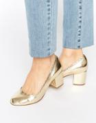 Asos Sultan Scallop Detail Heels - Gold