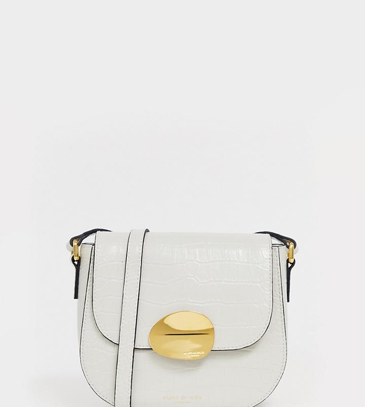 Kurt Geiger London Petal Leather Cross Body Bag In White - White