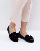 Office Fortress Bow Flat Shoes - Black