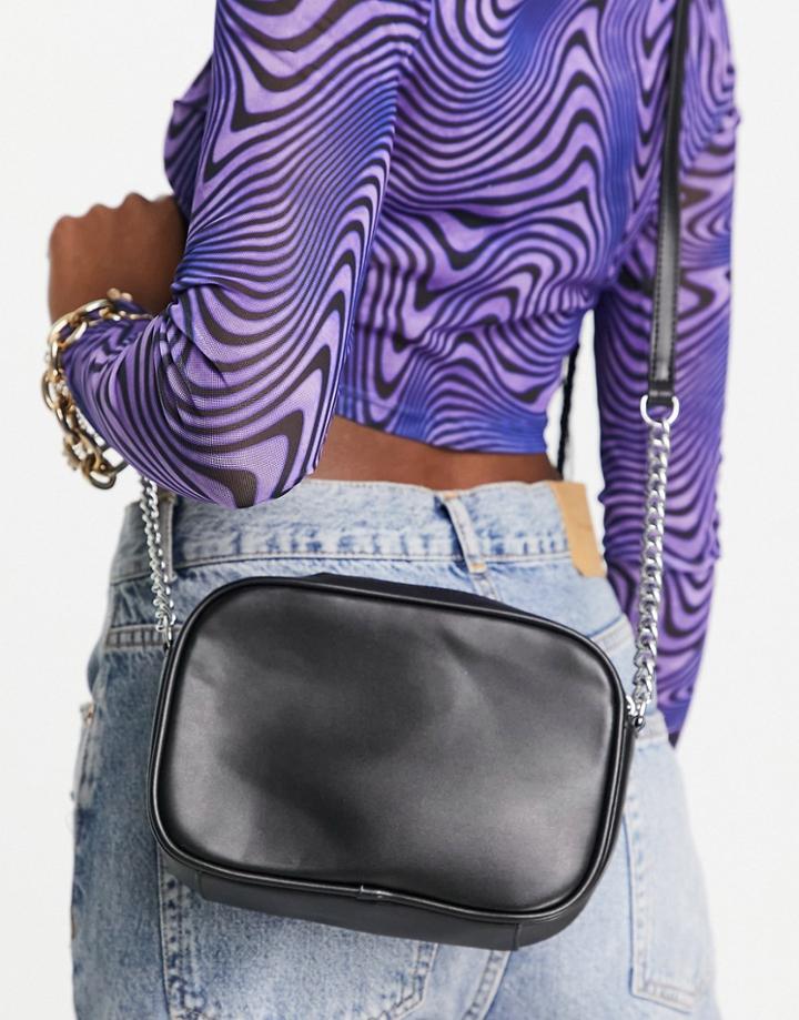 Truffle Collection Cross Body Bag With Tassel In Black