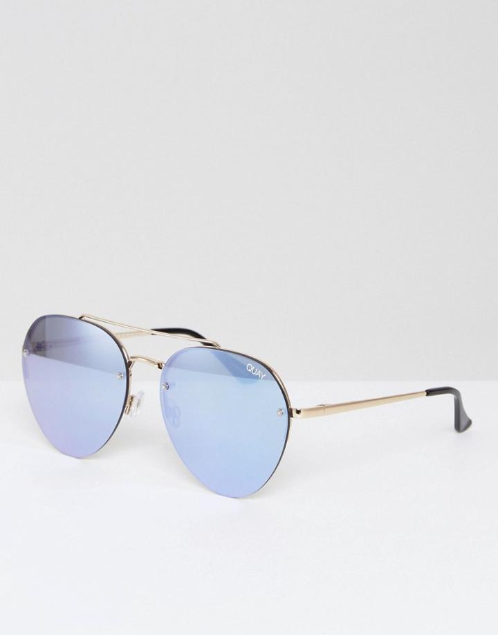 Quay Australia Somerset Aviator Sunglasses In Gold - Gold