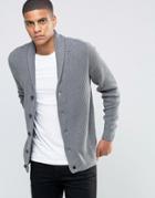 Selected Homme Shawl Collar Cardigan - Gray
