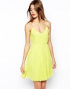 Asos Cami Mini Pleated Dress - Purple