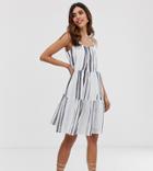 Vero Moda Shoulder Frill Stripe Mini Dress