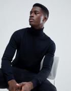 Esprit Turtleneck Sweater In 100% Cotton In Black - Black