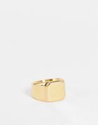 Icon Brand Stainless Steel Rectangle Signet Ring In Gold