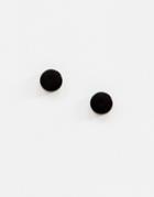 Asos Design Slim Plug Earrings In Black - Black