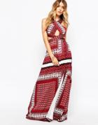 Missguided Cross Front Maxi Dress - Red