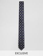 Reclaimed Vintage Paisley Tie In Navy - Navy