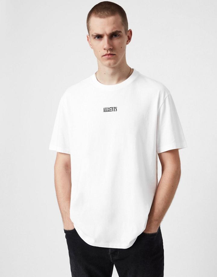Allsaints Opposition Chest Logo T-shirt In White