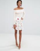 Closet Box Pleat Floral Print Skirt - Multi