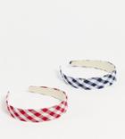 My Accessories London Exclusive 2-pack Headbands In Gingham-multi