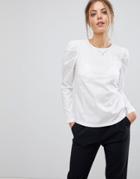 Esprit Structured Shoulder Blouse - White