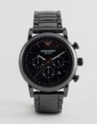 Emporio Armani Ar1509 Chronograph Ceramic Bracelet Watch In Black - Bl
