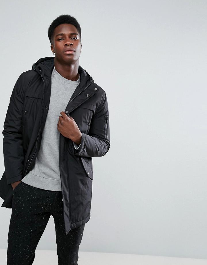 Stradivarius Parka In Black - Black