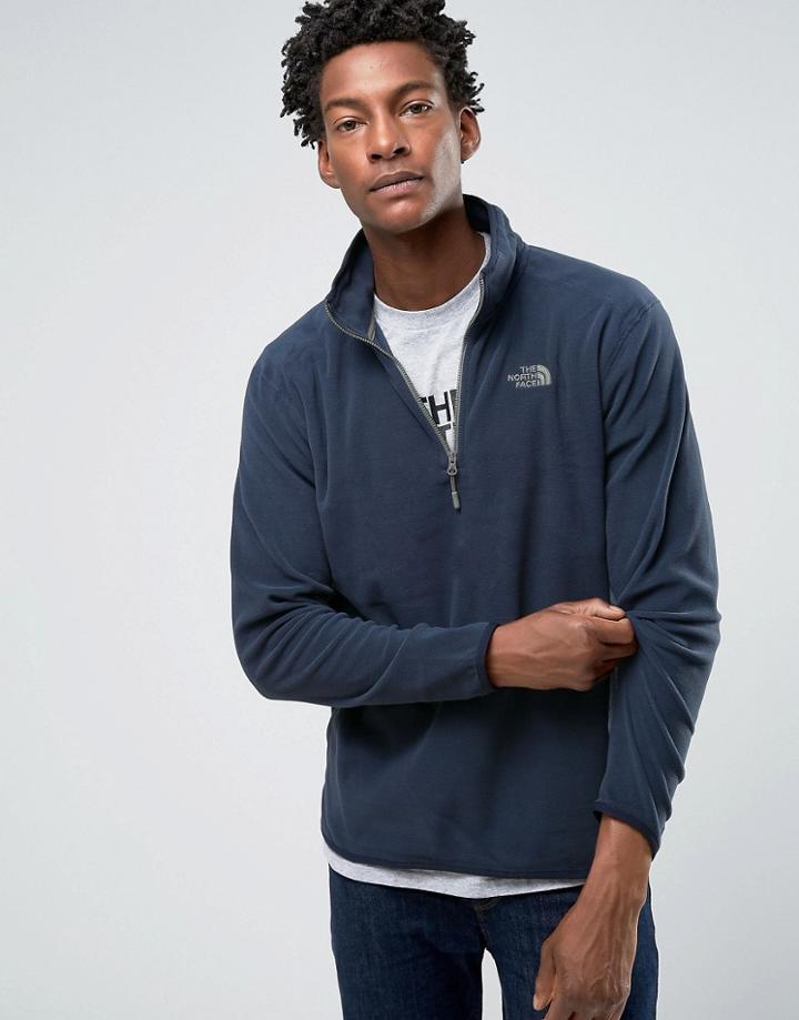The North Face 100 Glacier 1/4 Zip Fleece In Navy - Navy