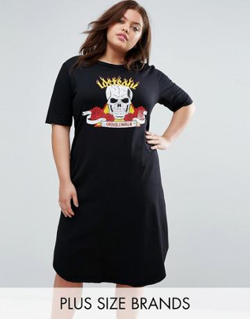 Pink Clove Lost Soul Troublemaker Tshirt Dress - Black