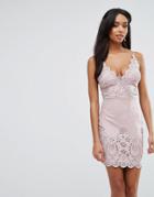 Lipsy Suedette Pencil Dress In Laser Cutwork - Pink