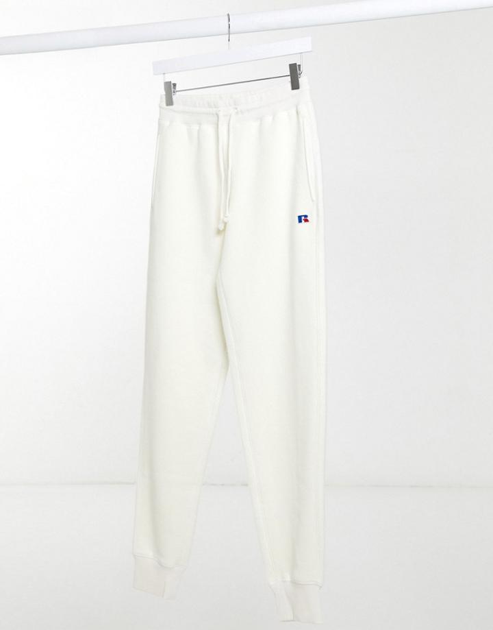Russell Athletic Fleece Sweatpants In Cream-white