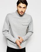 Adpt Turtleneck Sweatshirt With Pocket - Light Gray Melange