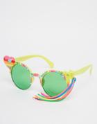 Spangled 'i Heart Rainbows' Sunglasses With Tassel