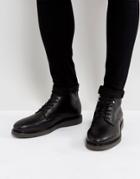 Hudson London Aldford Leather Lace Up Boots - Black
