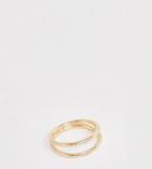 Asos Design Curve Ring In Split Design In Gold Tone - Gold