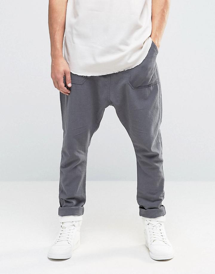 Asos Straight Leg Pants In Faded Blue - Blue