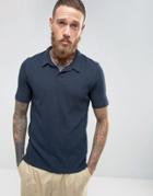 Selected Homme Polo Shirt In Towelling Fabric - Navy