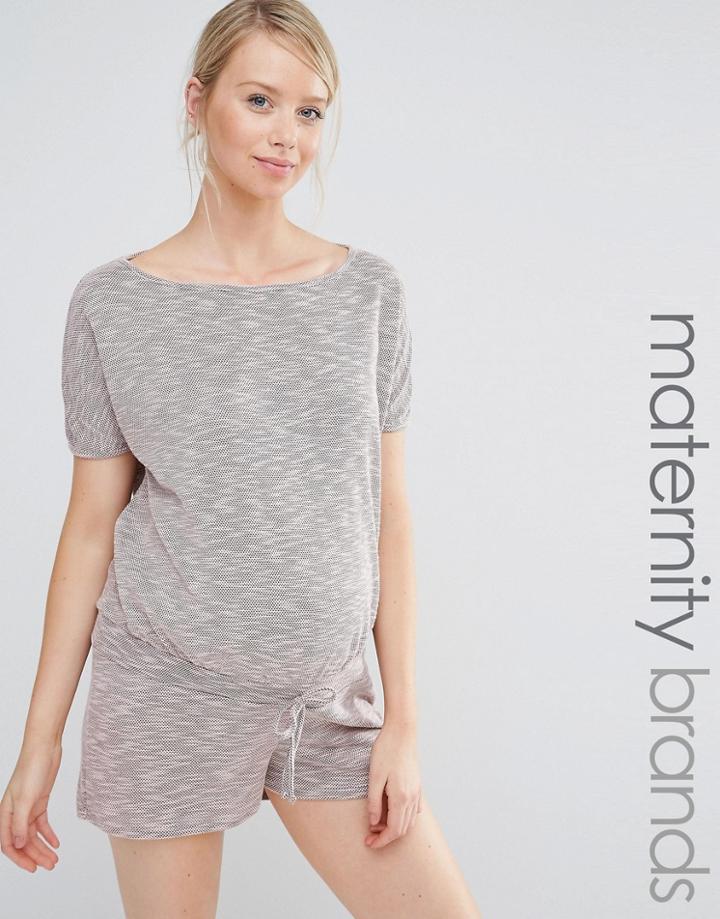 Bluebelle Maternity Lounge Relaxed Romper - Pink