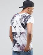 New Look T-shirt In White With Floral Print And Nyc Logo - White