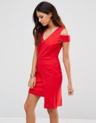 Adelyn Rae Red Cut Out Panel Skirt Dress - Red