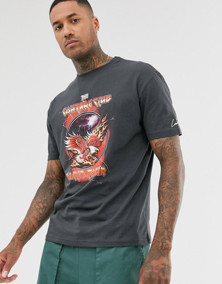 The Couture Club Oversized World Tour T-shirt In Gray