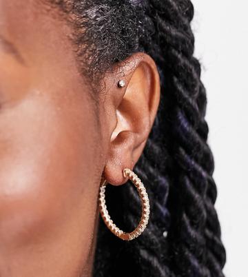 Image Gang 18k Gold Plated Cz Crystal 30mm Hoop Earrings