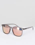 Quay Australia Square Sunglasses In Gray With Mirror Lens - Gray