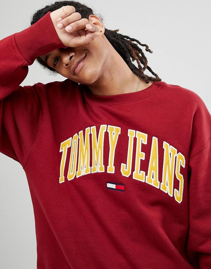 Tommy Jeans Collegiate Capsule Sweatshirt In Red - Red